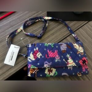NWT Vera Bradley Blue and Multicolor Wallet Crossbody